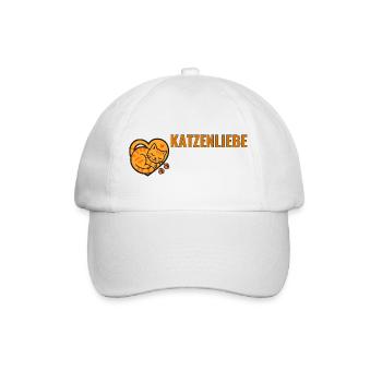 Katzenliebe für echte Katzenfans. - Baseballkappe - Weiß/Weiß - Vorne