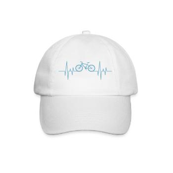 Herzschlag Fahrrad Radfahrer Geschenk - Baseballkappe - Weiß/Weiß - Vorne