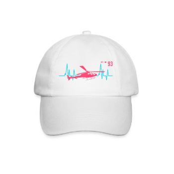 Hubschrauber Herzschlag Ekg Pilot - Baseballkappe - Weiß/Weiß - Vorne