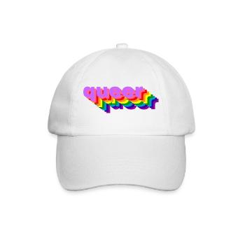 3D-queer - Baseballkappe - Weiß/Weiß - Vorne