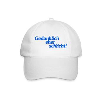 Gedanklich eher schlicht! - Baseballkappe - Weiß/Weiß - Vorne