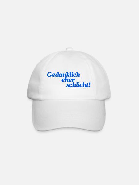 Gedanklich eher schlicht! - Baseballkappe - Weiß/Weiß