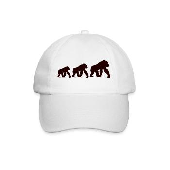Affen Trio Silhouette - Baseballkappe - Weiß/Weiß - Vorne