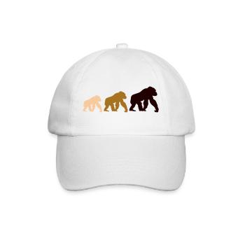 Dreier Gorillas Silhouetten - Baseballkappe - Weiß/Weiß - Vorne