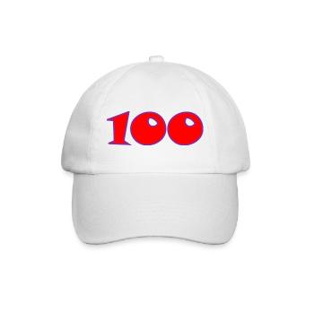 100. 100 JAHRE. 100-JÄHRIGES JUBILÄUM. GEBURTSTAG 100 - Baseballkappe - Weiß/Weiß - Vorne