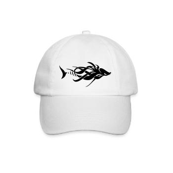 Fisch Tribal - Baseballkappe - Weiß/Weiß - Vorne