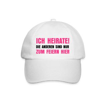 Ich heirate - Baseballkappe - Weiß/Weiß - Vorne