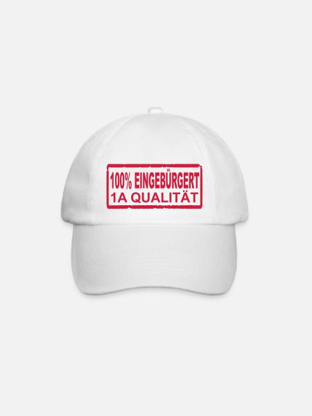100% eingebürgert - Baseballkappe - Weiß/Weiß