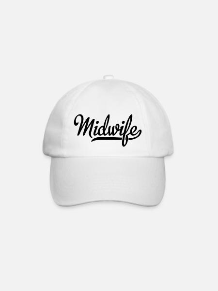 Hebamme - Baseballkappe - Weiß/Weiß