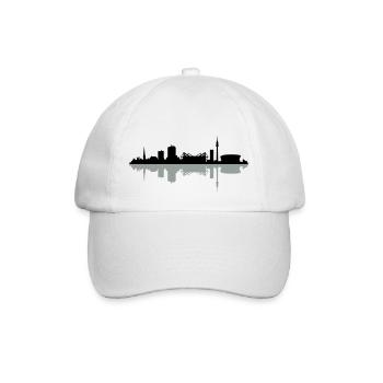 Skyline Dortmund Schatten - Baseballkappe - Weiß/Weiß - Vorne