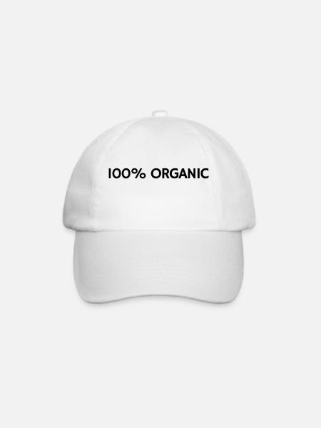 100% Organic - Baseballkappe - Weiß/Weiß