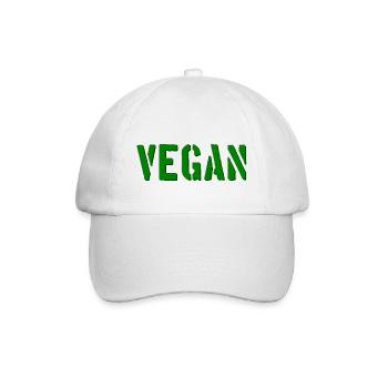 VEGAN - Veganerin - Veganer - tierlieb - Baseballkappe - Weiß/Weiß - Vorne