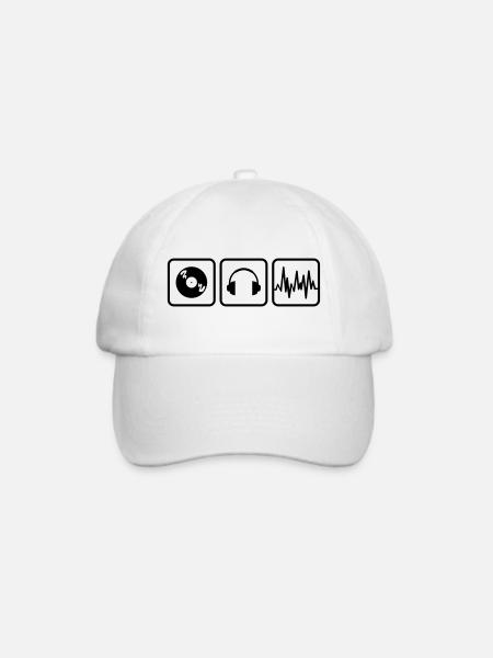 dj - Baseballkappe - Weiß/Weiß