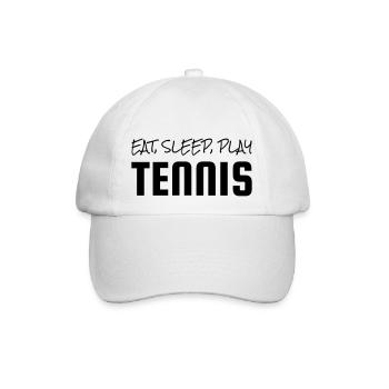Tennis - Sport - Racket - Tennis Player - Tenis - Baseballkappe - Weiß/Weiß - Vorne