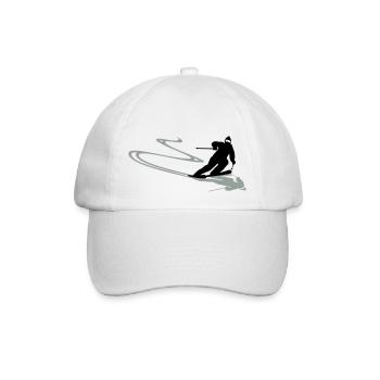 Skifahrer Spur - Baseballkappe - Weiß/Weiß - Vorne