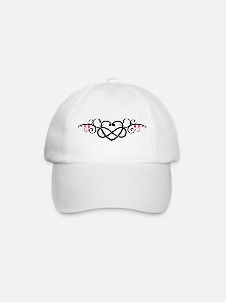 Herz mit Unendlichkeitschleife, infinity - Baseballkappe - Weiß/Weiß