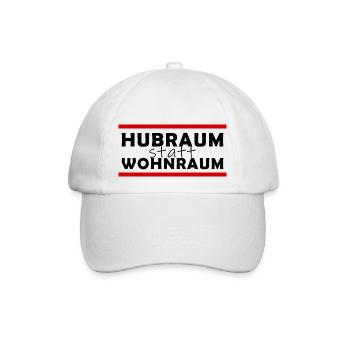 Hubraum statt Wohnraum - Baseballkappe - Weiß/Weiß - Vorne