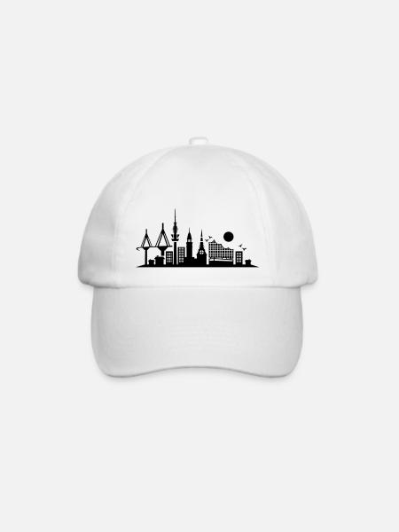 hamburg skyline - Baseballkappe - Weiß/Weiß