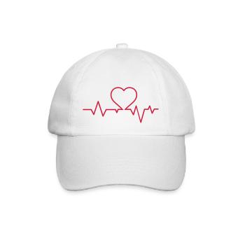 heartbeat - Baseballkappe - Weiß/Weiß - Vorne