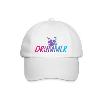 Drummer - Baseballkappe - Weiß/Weiß - Vorne