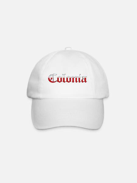 "Colonia" Rot-Weiss [Old English Text MT] - Baseballkappe - Weiß/Weiß