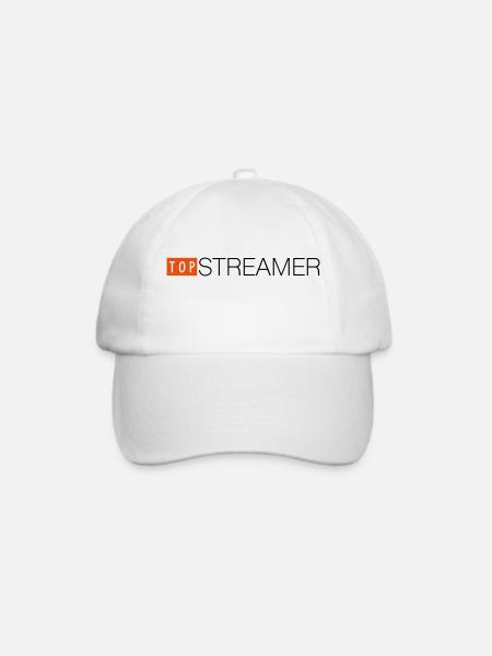 Top Streamer social media shirt - Baseballkappe - Weiß/Weiß