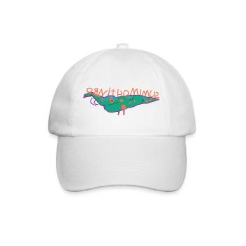 Kinderzeichnung Dinosaurier Ornithominmus - Baseballkappe - Weiß/Weiß - Vorne