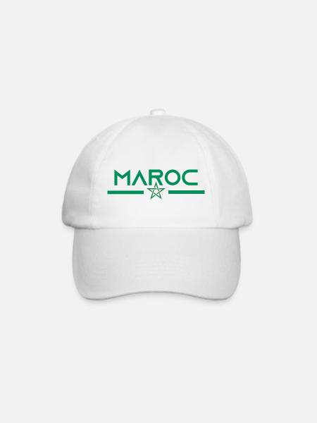 Marokko - Baseballkappe - Weiß/Weiß