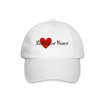 It's Now or Never | Song Shirt - Baseballkappe - Weiß/Weiß - Vorne