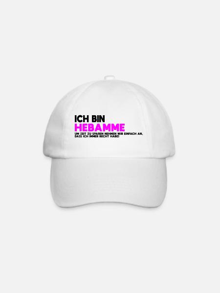 Hebamme Pink Aufdruck Geburt - Baseballkappe - Weiß/Weiß
