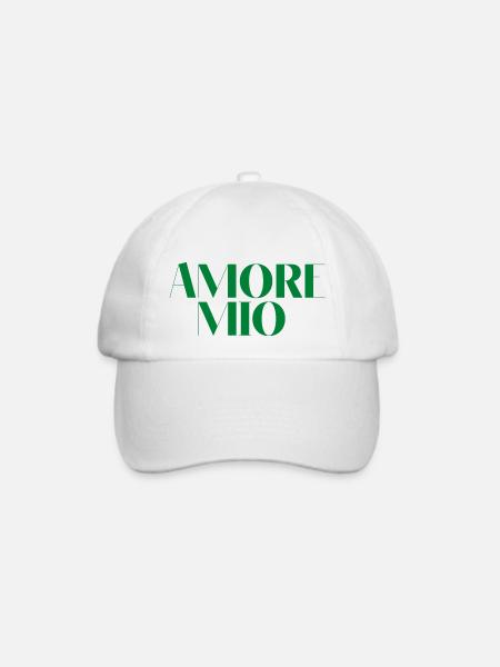 Amore Mio meine Liebe grün Geschenk-Idee Zitat - Baseballkappe - Weiß/Weiß