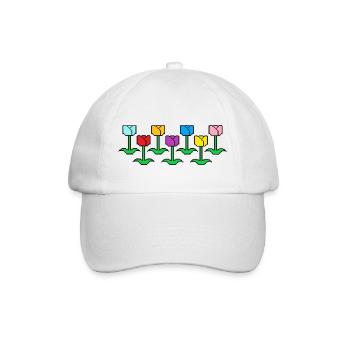 Blumenwiese - Baseballkappe - Weiß/Weiß - Vorne