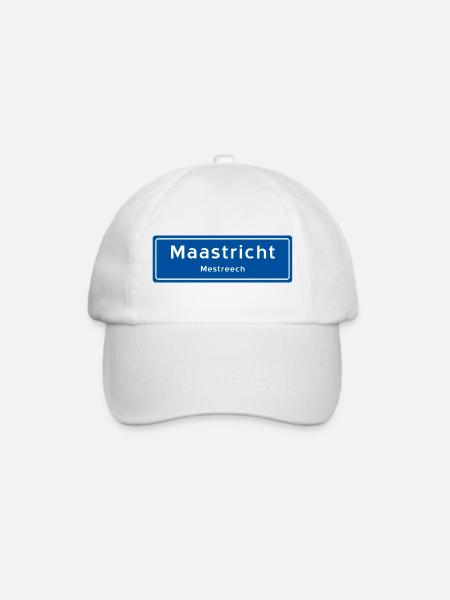 Maastricht Ortsschild - Baseballkappe - Weiß/Weiß