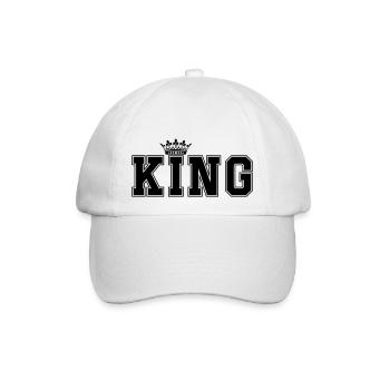 king - Baseballkappe - Weiß/Weiß - Vorne