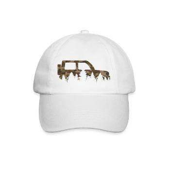 Geländewagen im Wald mit Camouflage - Baseballkappe - Weiß/Weiß - Vorne