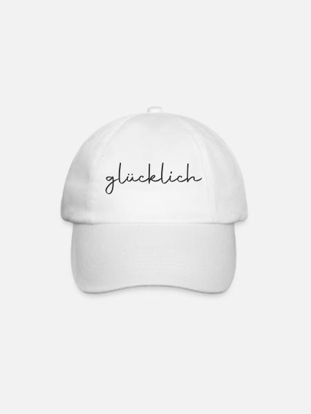 glücklich - Baseballkappe - Weiß/Weiß