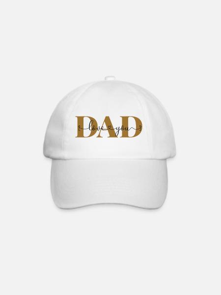 Love you DAD Liebeserklärung Vater Liebe Papa - Baseballkappe - Weiß/Weiß