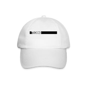 Musik Techno Logo - Baseballkappe - Weiß/Weiß - Vorne