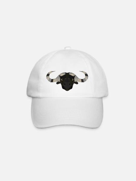 Wasserbüffel geometrisch - Baseballkappe - Weiß/Weiß