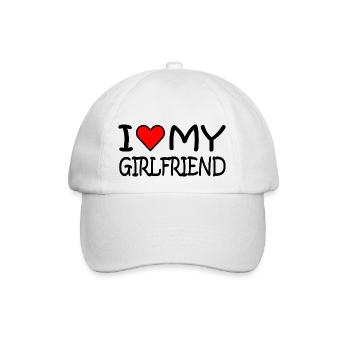 I love my girlfriend - Baseballkappe - Weiß/Weiß - Vorne