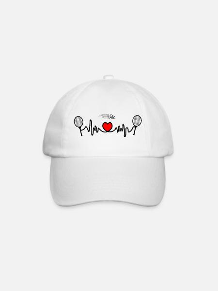 Badminton Cardio Herz - Baseballkappe - Weiß/Weiß
