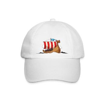 Wikinger Schiff Wikingerschiff Drachenboot Kelten - Baseballkappe - Weiß/Weiß - Vorne