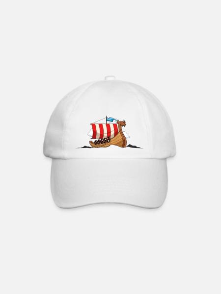 Wikinger Schiff Wikingerschiff Drachenboot Kelten - Baseballkappe - Weiß/Weiß