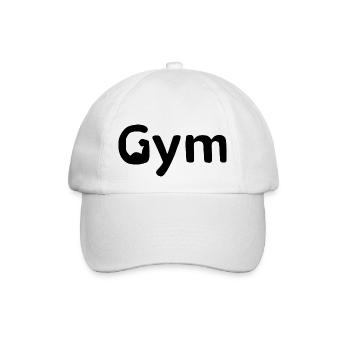 Gym | Bizeps im Fitness - Baseballkappe - Weiß/Weiß - Vorne