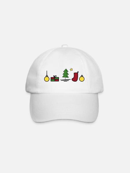 Lustige Symbole zu Weihnachten - Baseballkappe - Weiß/Weiß