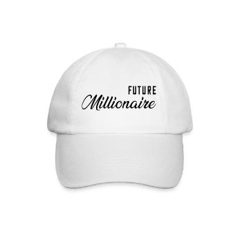 Future Millionaire Zukünftiger Millionär - Baseballkappe - Weiß/Weiß - Vorne