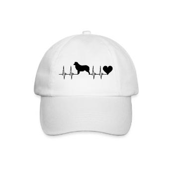 Australian Shepherd , Hund, Herz, Puls, Tiere, EKG - Baseballkappe - Weiß/Weiß - Vorne
