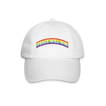 Rainbow Regenbogen Peace will win - Baseballkappe - Weiß/Weiß - Vorne