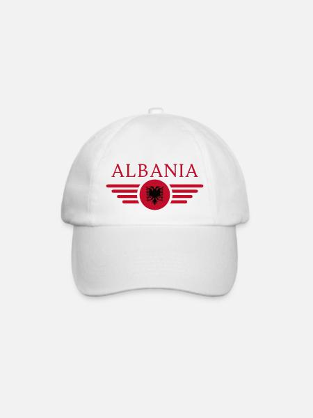 Albanien - Baseballkappe - Weiß/Weiß
