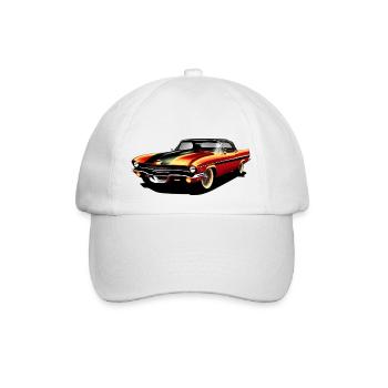 Vintage Racing Classic Car Motiv - Baseballkappe - Weiß/Weiß - Vorne